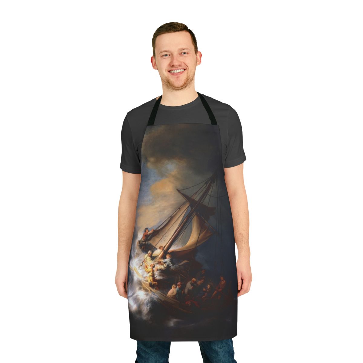 Apron featuring Rembrandt's famous painting "The Storm on the Sea of Galilee"