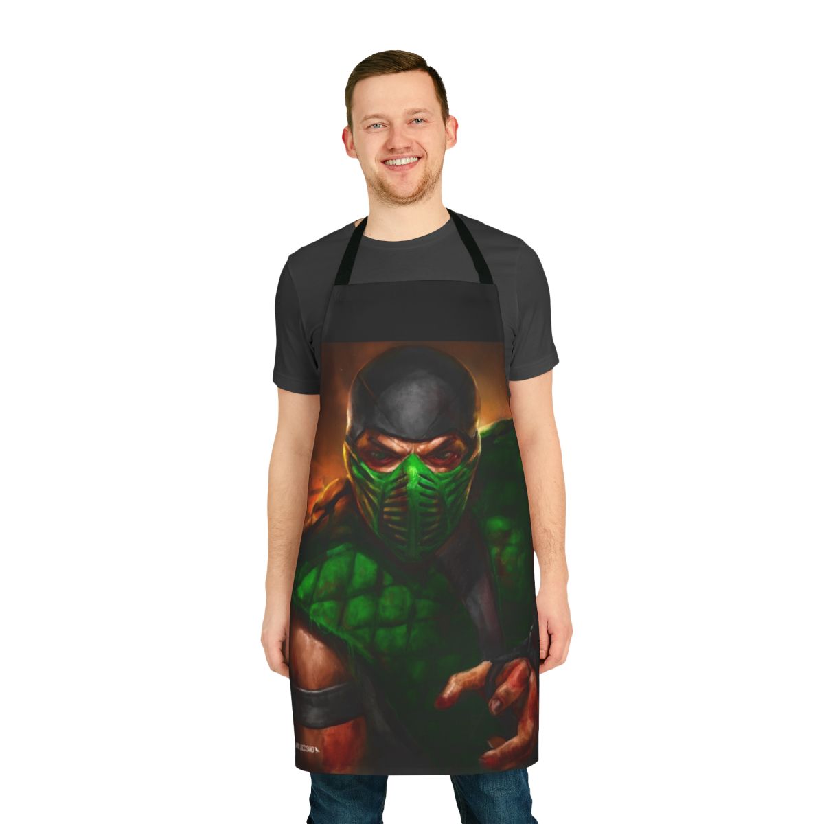 Reptile-inspired protective apron for cooking and kitchen tasks