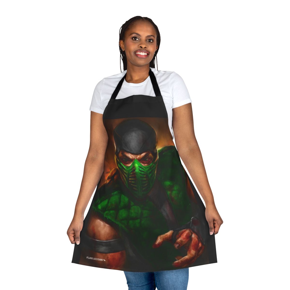 Reptile-inspired protective apron for cooking and kitchen tasks