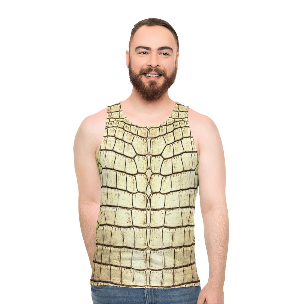 Reptilian belly pattern unisex tank top