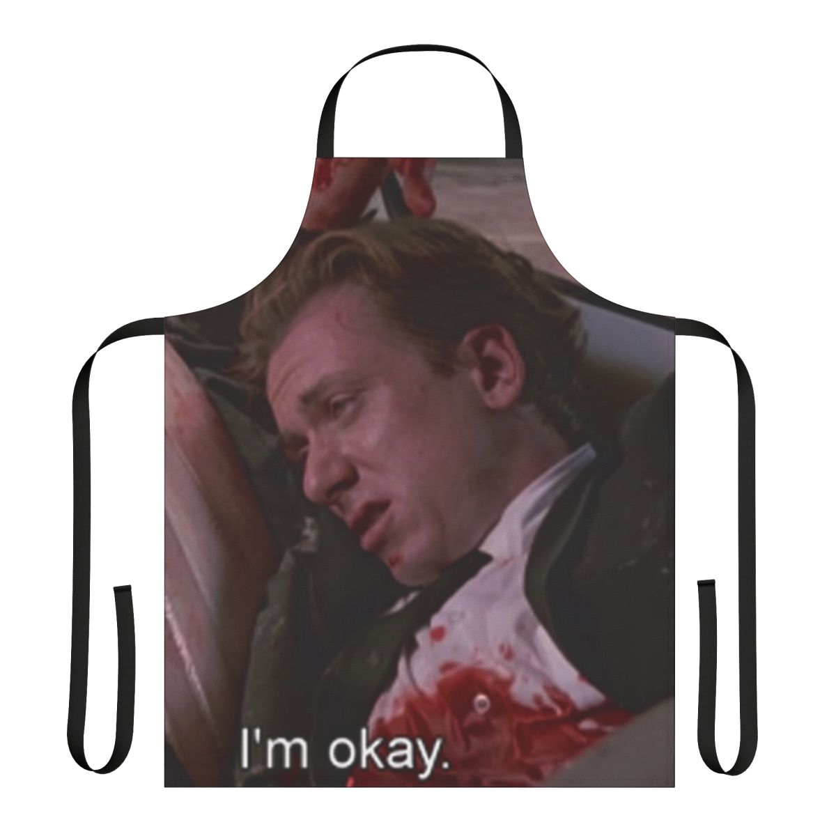 Reservoir Dogs inspired kitchen apron with iconic movie quotes and meme-worthy designs.
