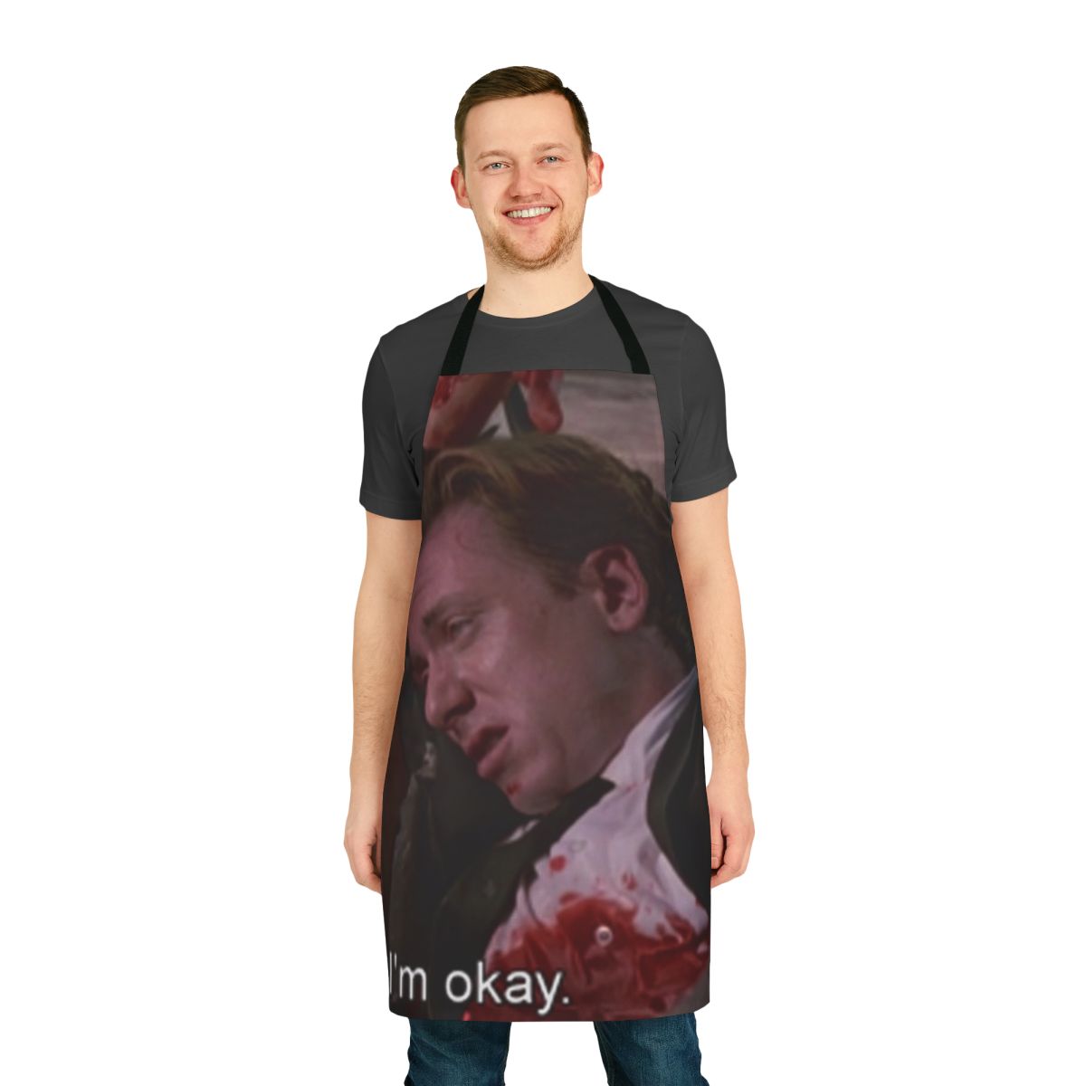 Reservoir Dogs inspired kitchen apron with iconic movie quotes and meme-worthy designs.
