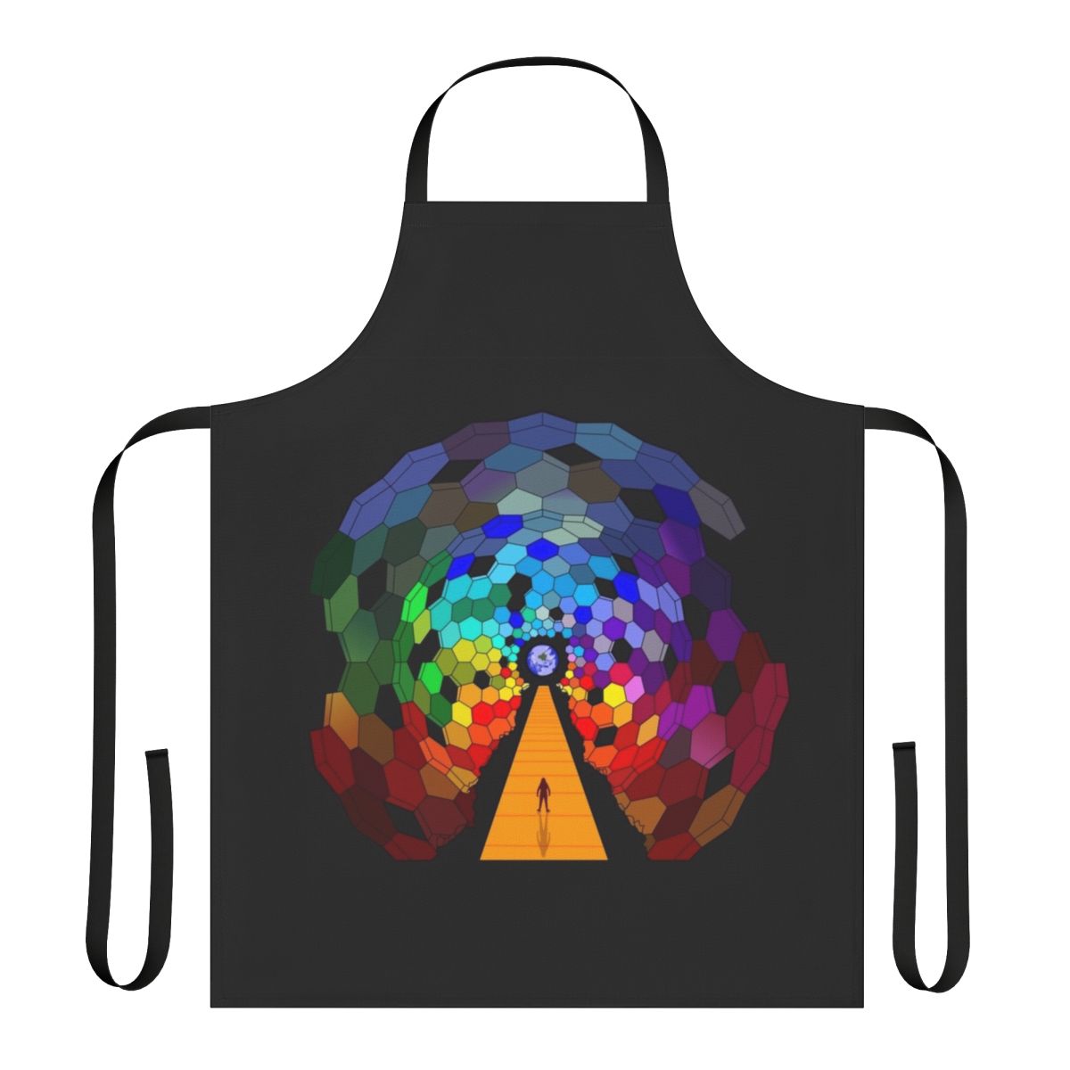 Resistance-themed apron featuring Muse album cover artwork and space illustration