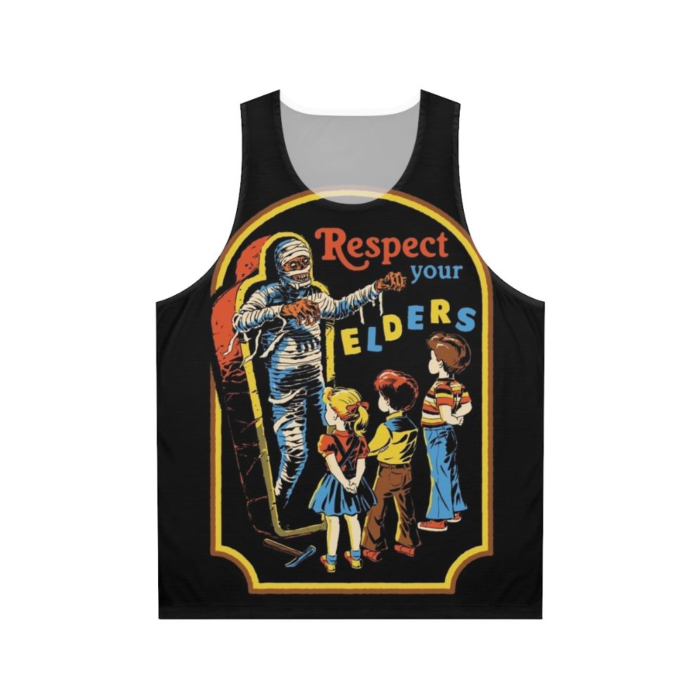 Respect Your Elders vintage horror mummy unisex tank top