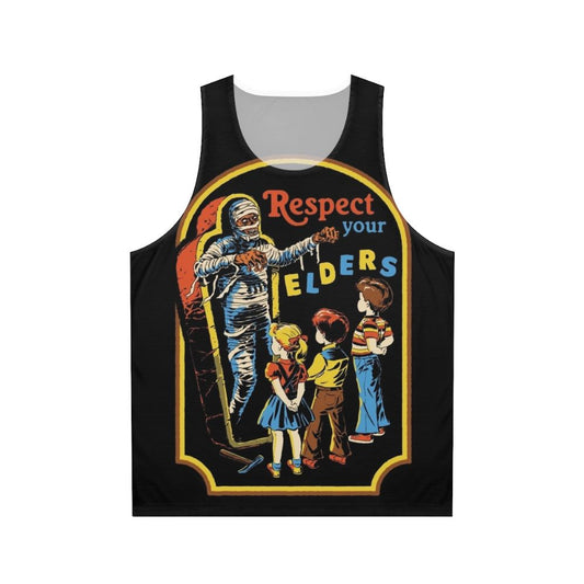 Respect Your Elders vintage horror mummy unisex tank top