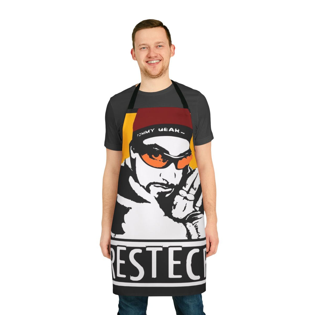 Restecp-inspired funny apron featuring Ali G and Sacha Baron Cohen references