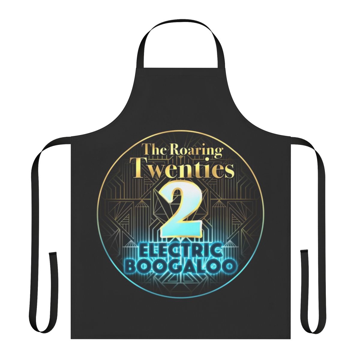 Roaring 1920s-inspired apron with "Electric Boogaloo" text