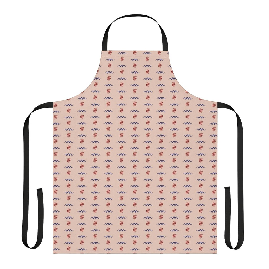Retro 1950s-style apron featuring a time machine and Doc Brown from the Back to the Future movie franchise