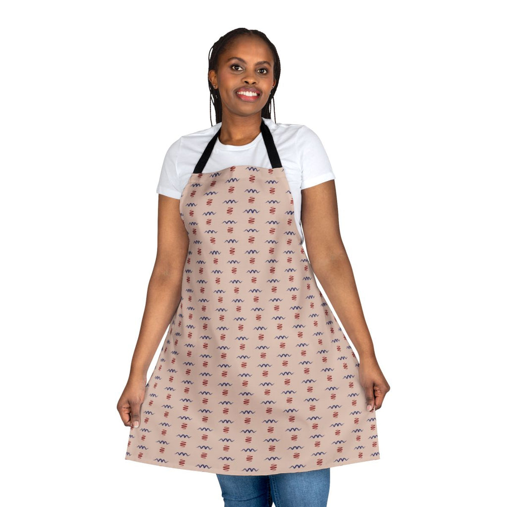 Retro 1950s-style apron featuring a time machine and Doc Brown from the Back to the Future movie franchise