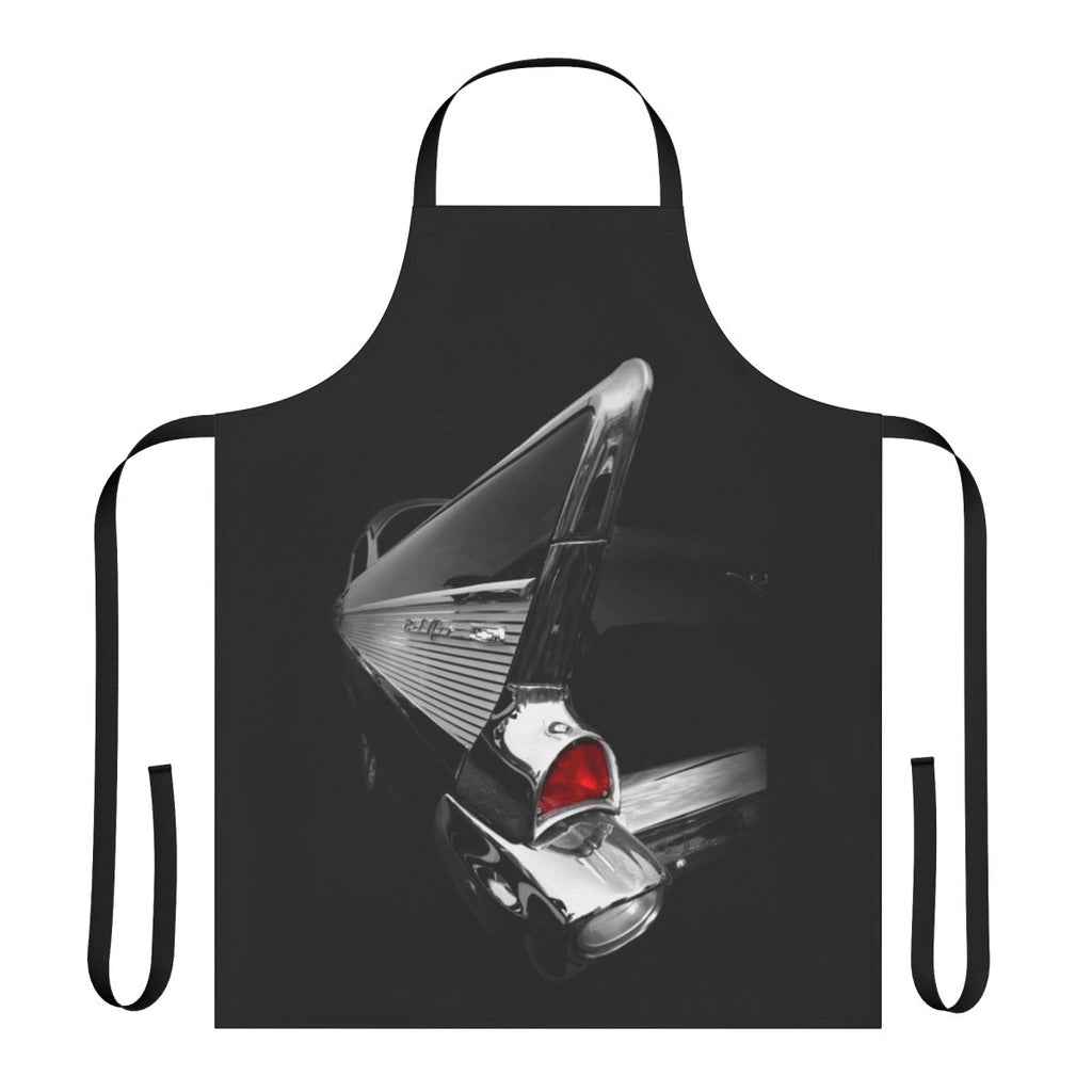Monochrome apron featuring a vintage 1957 Chevy Bel Air design
