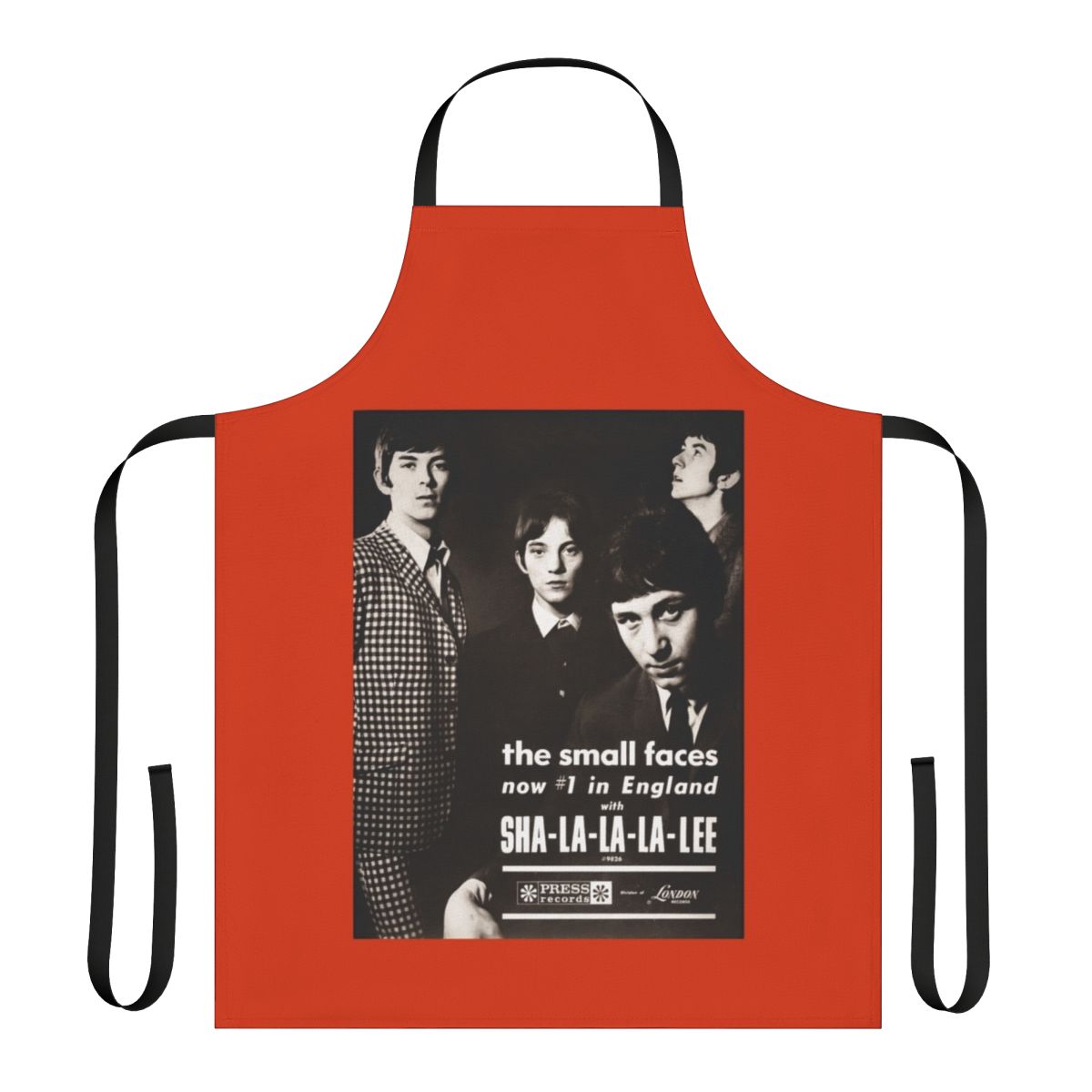 Retro 1960s band apron featuring The Small Faces inspired design