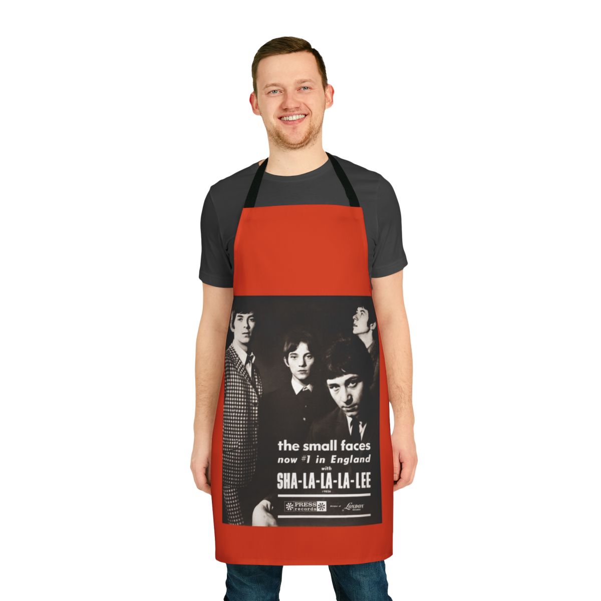 Retro 1960s band apron featuring The Small Faces inspired design