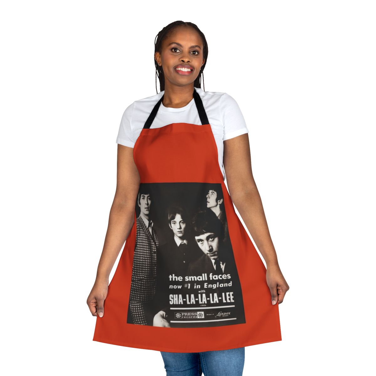 Retro 1960s band apron featuring The Small Faces inspired design