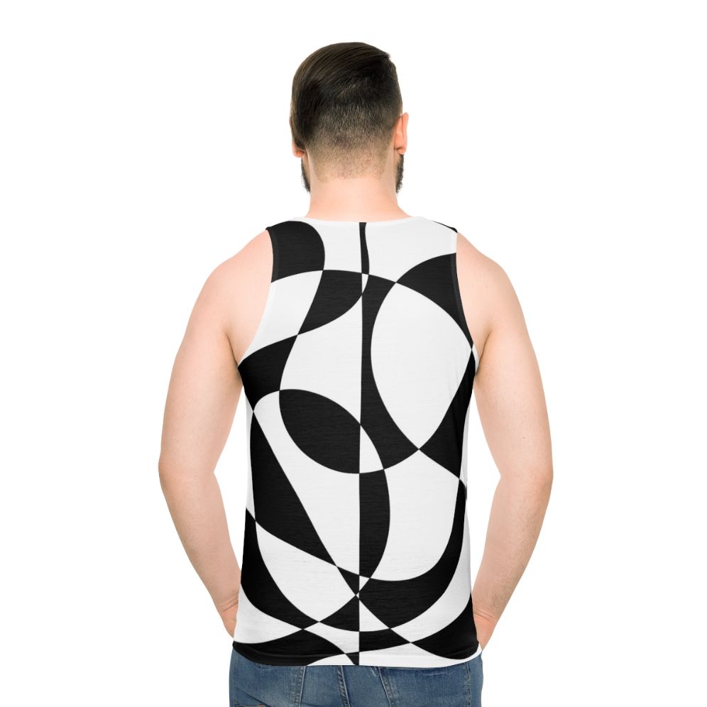Retro 1960s Black and White Abstract Unisex Tank Top