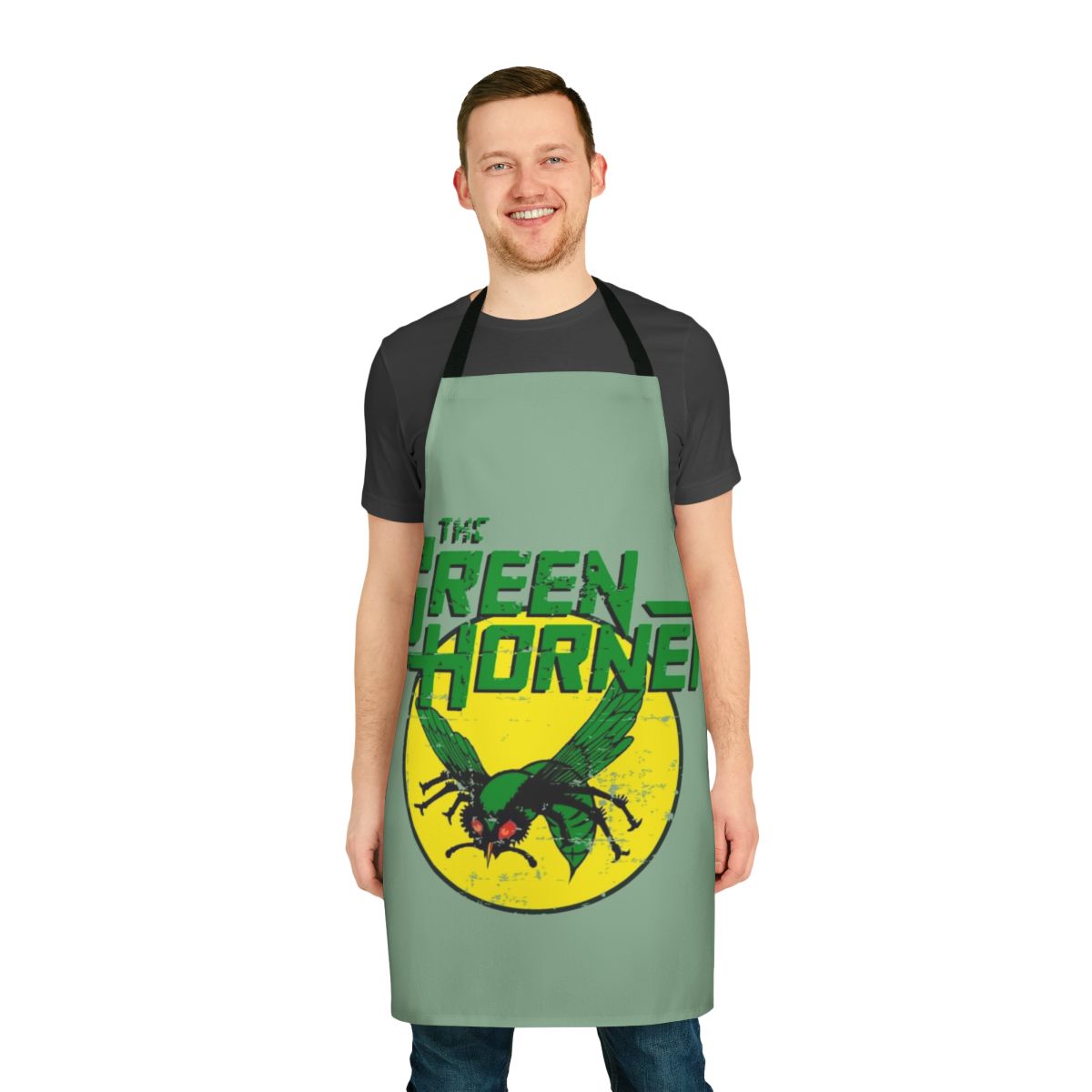Retro green hornet inspired apron