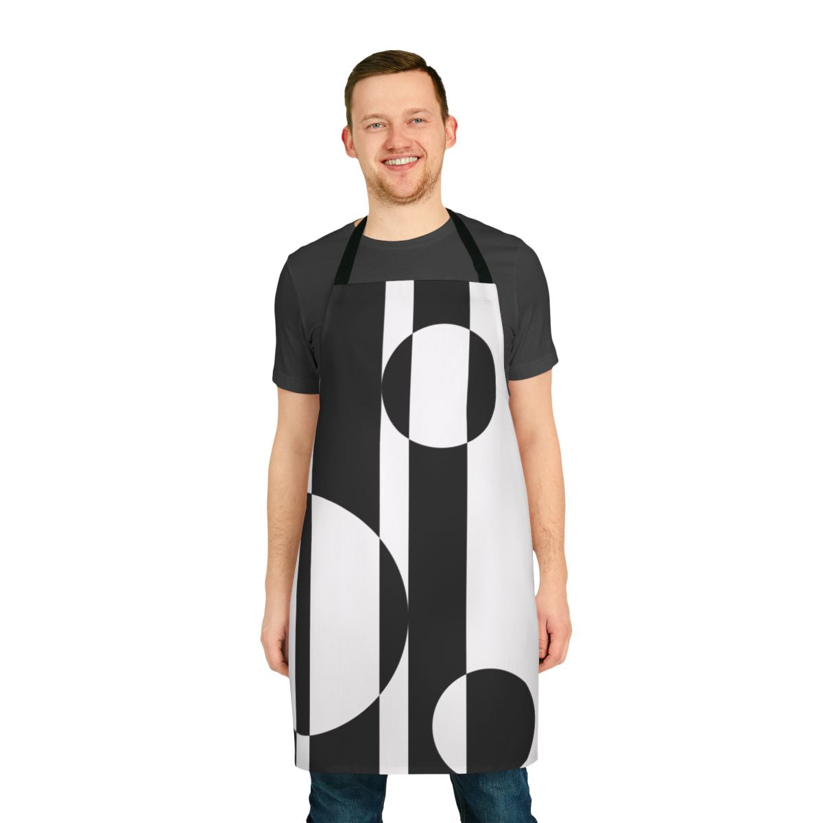 Retro 1960s Op Art Apron in Black and White