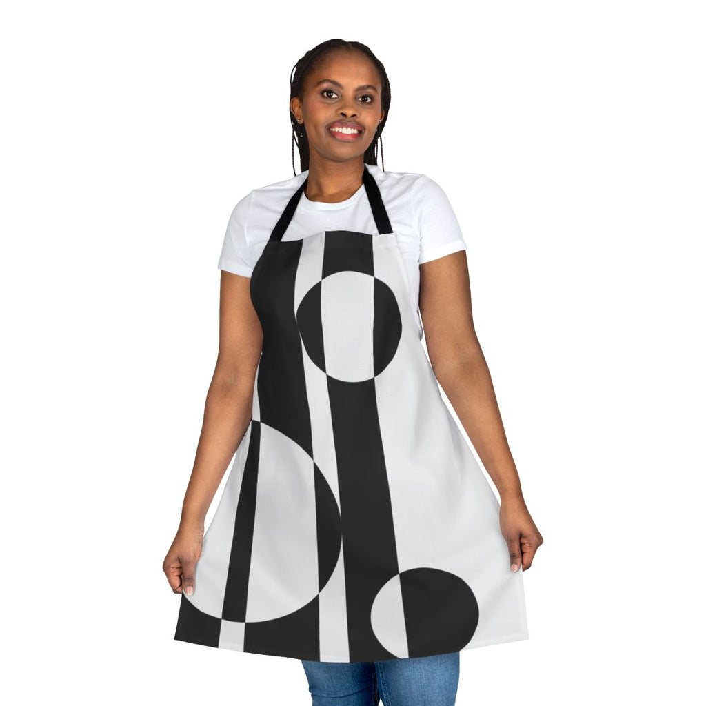 Retro 1960s Op Art Apron in Black and White