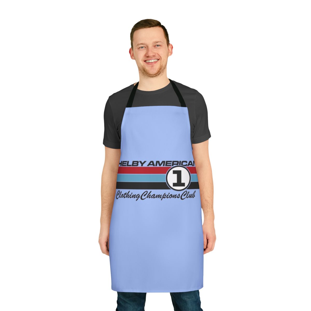 Vintage-style 1966 Le Mans inspired apron with racing car graphics