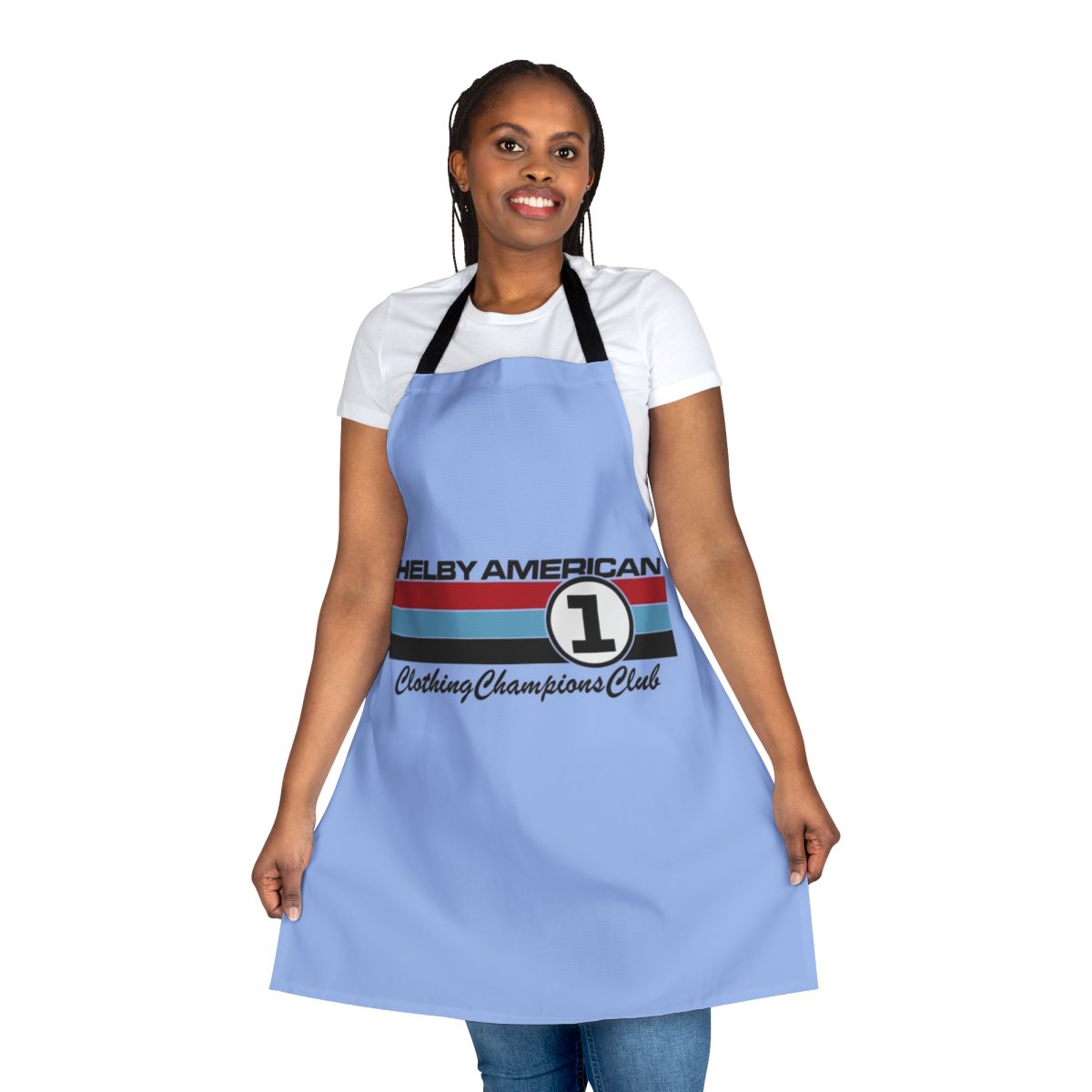 Vintage-style 1966 Le Mans inspired apron with racing car graphics