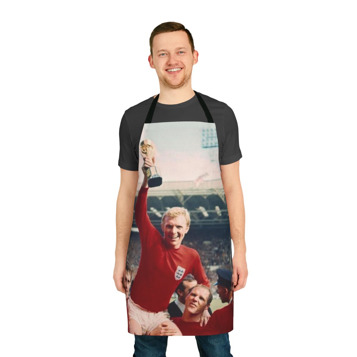 Retro 1966 World Cup themed apron with iconic football design