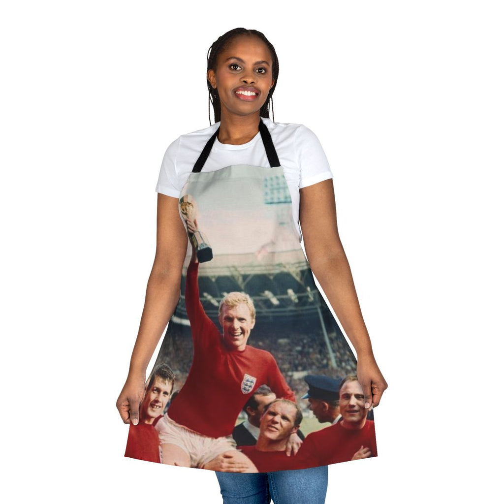 Retro 1966 World Cup themed apron with iconic football design