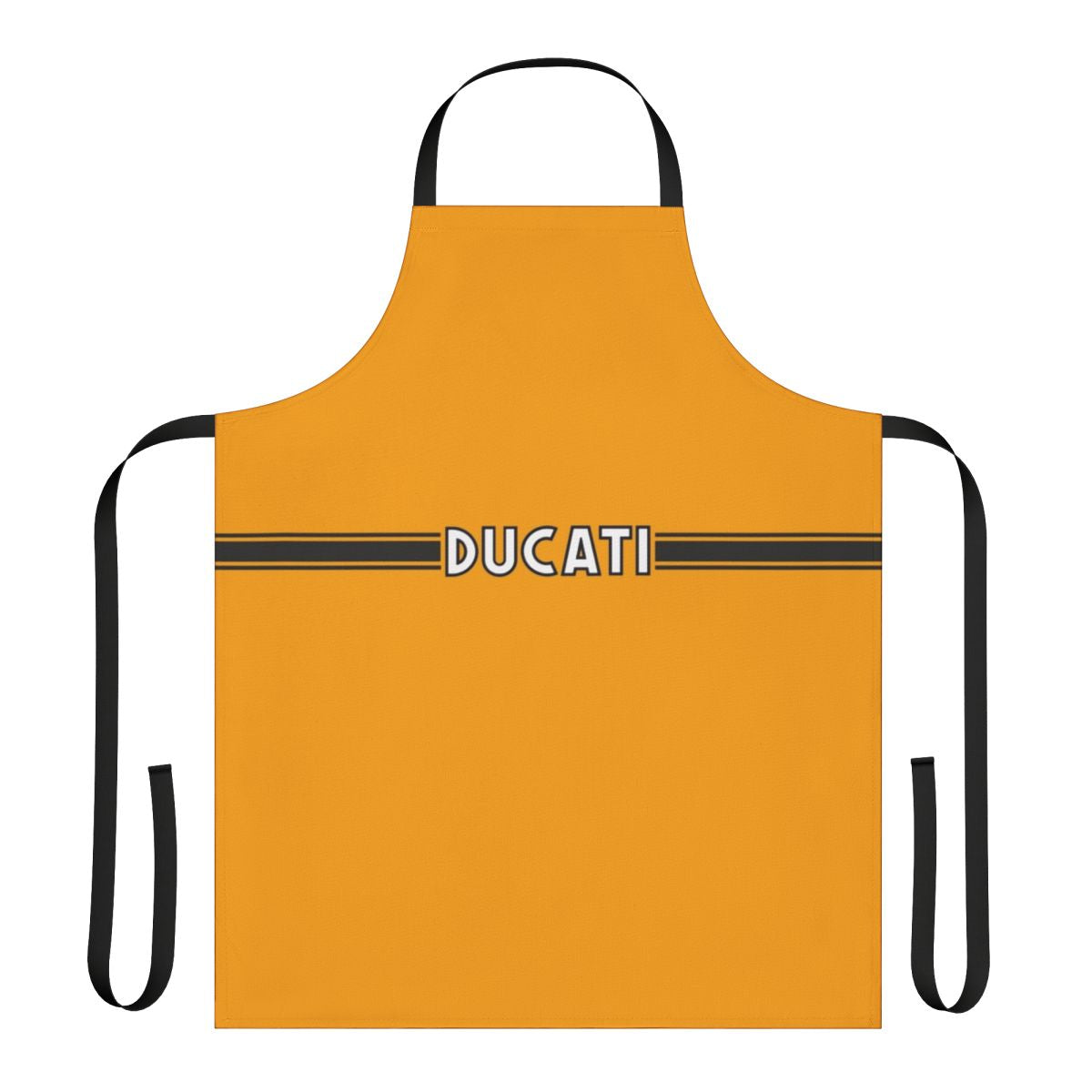 Retro 1970s Ducati-inspired graphic apron