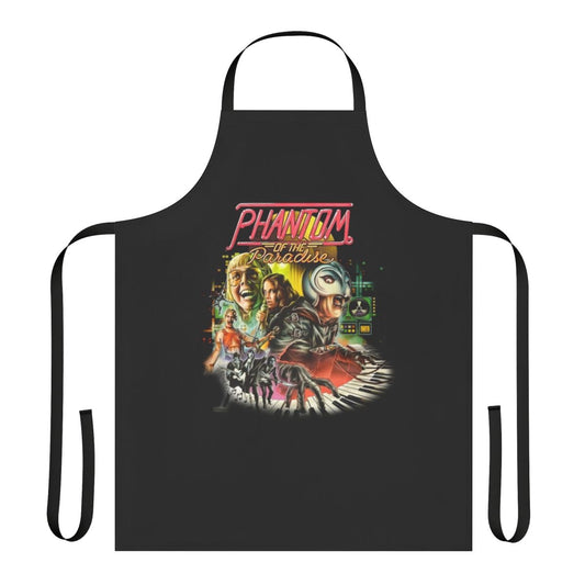 "Phantom of the Paradise inspired apron featuring the iconic movie logo and style"