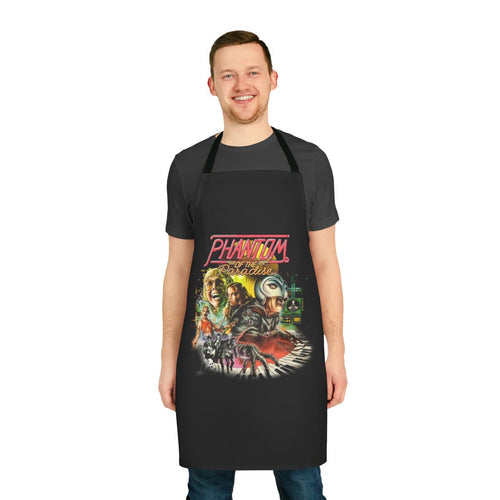 "Phantom of the Paradise inspired apron featuring the iconic movie logo and style"