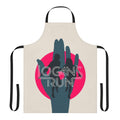 Retro 1970s science fiction movie-inspired apron with minimal pop art design