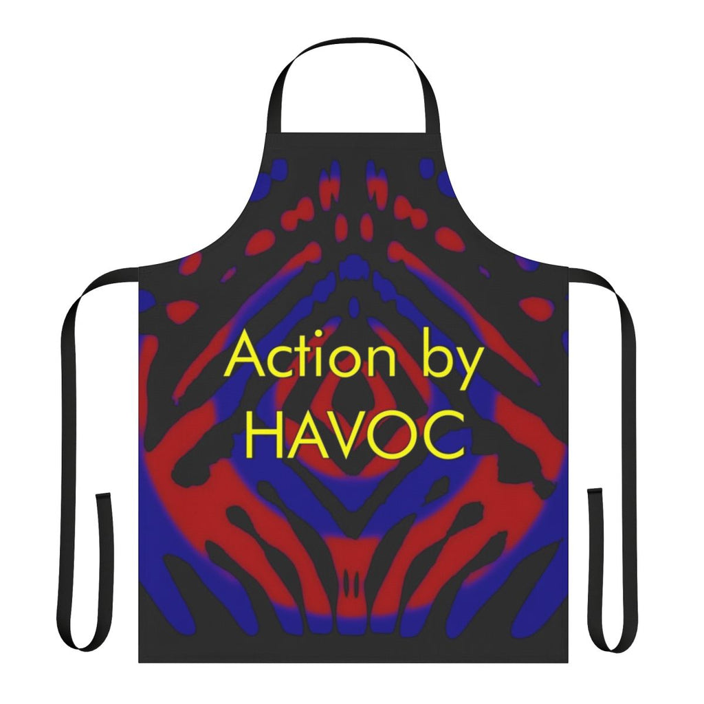 Retro 1970s style action apron with science fiction design for stunt enthusiasts