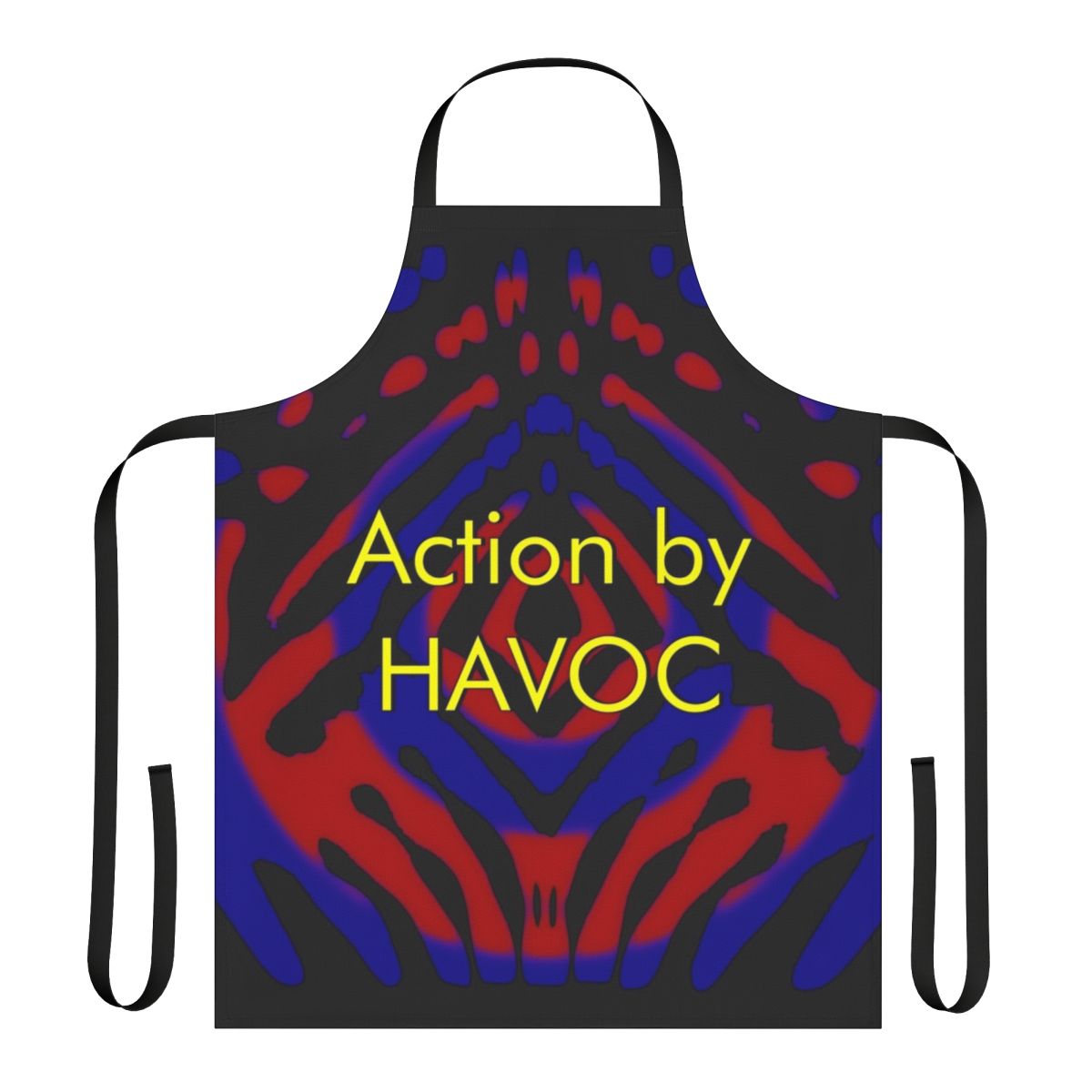 Retro 1970s style action apron with science fiction design for stunt enthusiasts