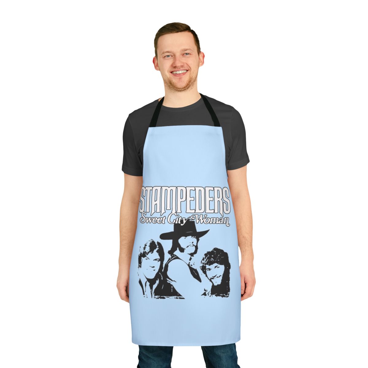 Retro 1970s "Sweet City Woman" inspired apron with vibrant colors and classic design
