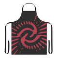 Retro 1970s time vortex inspired apron with a vibrant pink pattern
