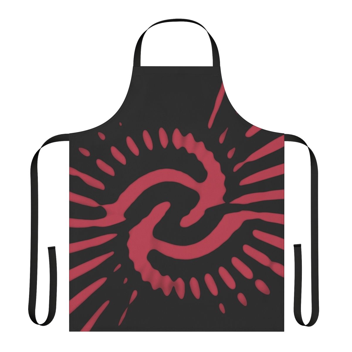 Retro 1970s time vortex inspired apron with a vibrant pink pattern