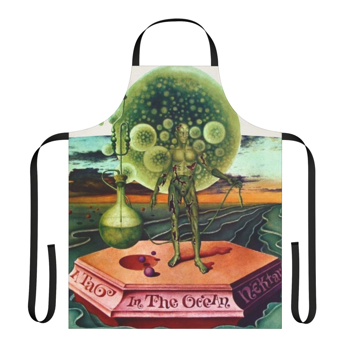 Retro-style apron featuring the album cover art of Nektar's 1972 progressive rock album "A Tab in the Ocean"