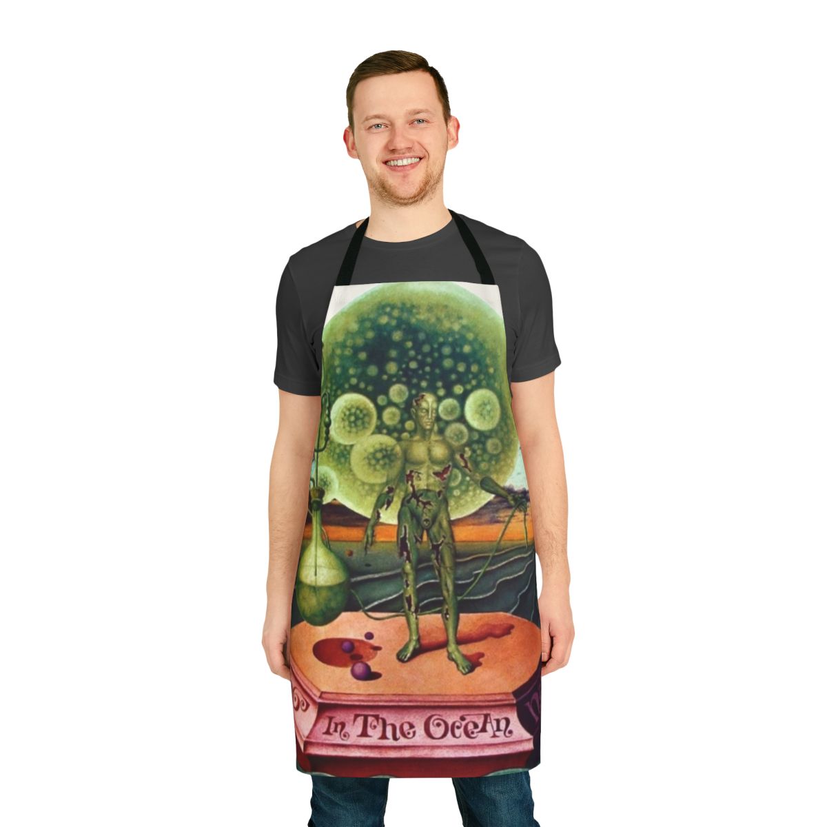 Retro-style apron featuring the album cover art of Nektar's 1972 progressive rock album "A Tab in the Ocean"