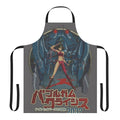 Retro 1980s anime-inspired cyberpunk apron with Bubblegum Crisis and Ghost in the Shell themes