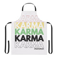 Colorful 1980s retro apron with karma chameleon style design