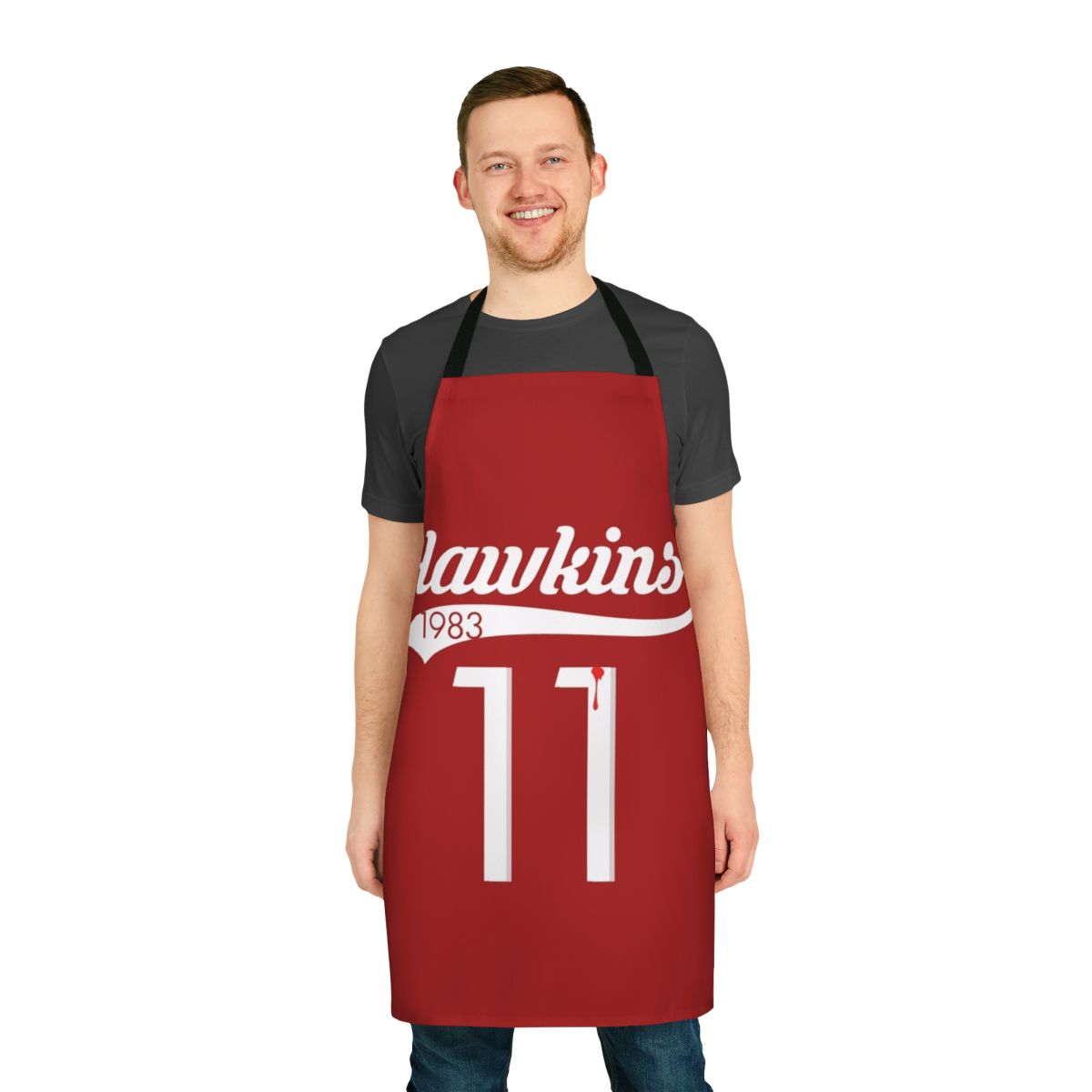 Vintage-style apron with Stranger Things-inspired design