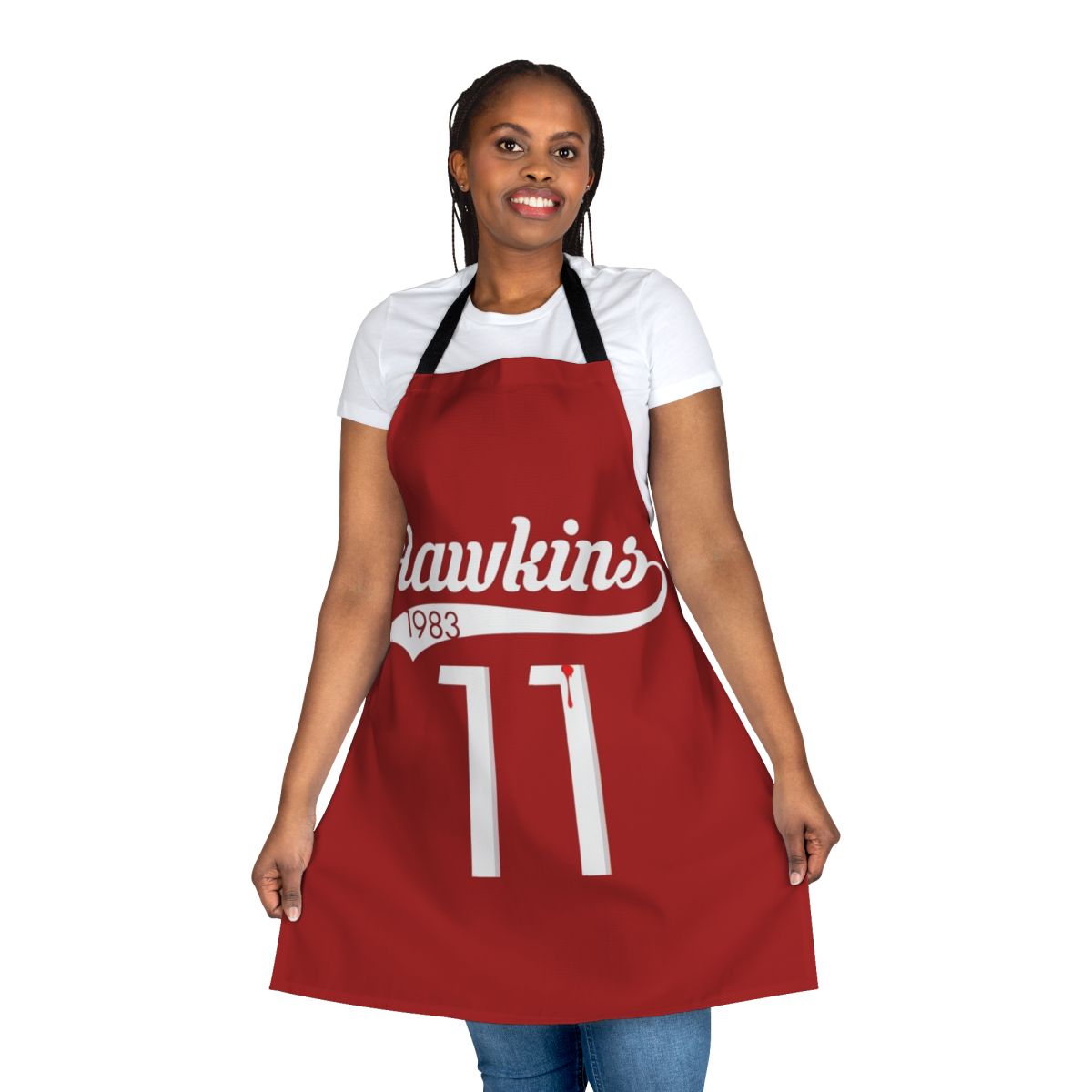 Vintage-style apron with Stranger Things-inspired design