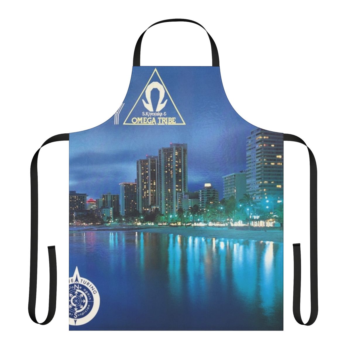 Retro 1980s Japanese synthpop-inspired apron design