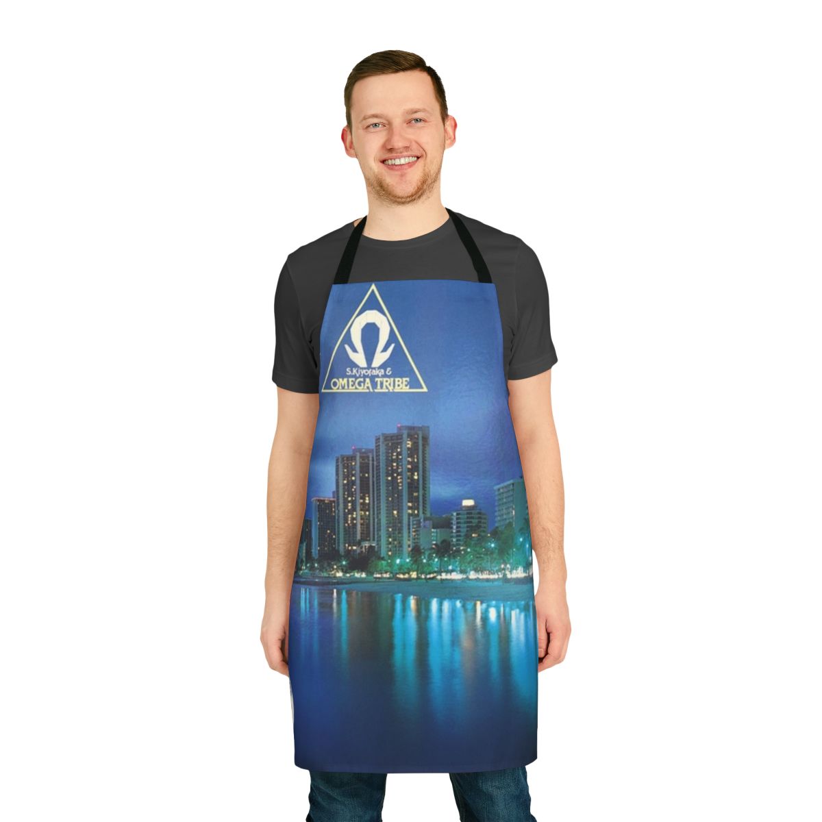 Retro 1980s Japanese synthpop-inspired apron design