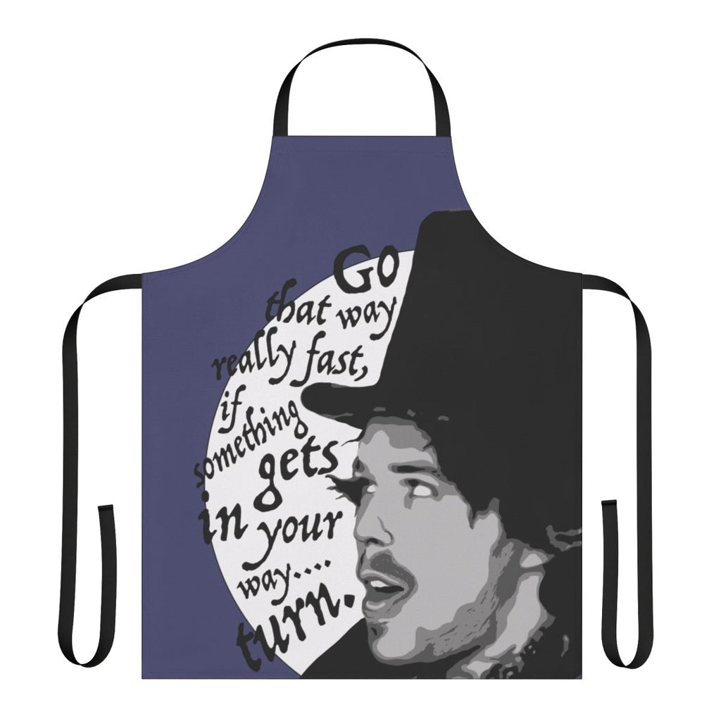 Cooking apron with 1980s movie quotes and characters