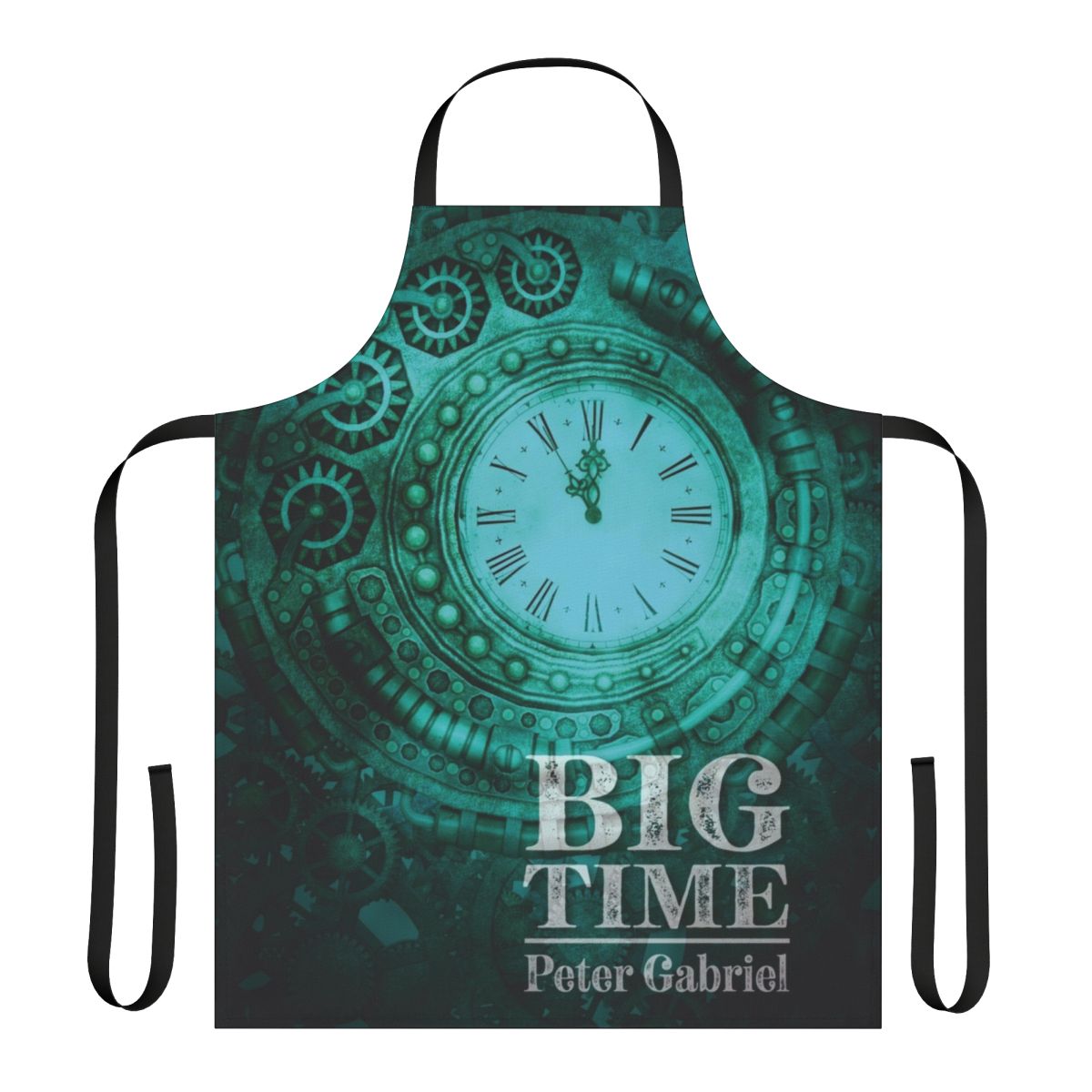 Retro 1980s music-themed kitchen apron