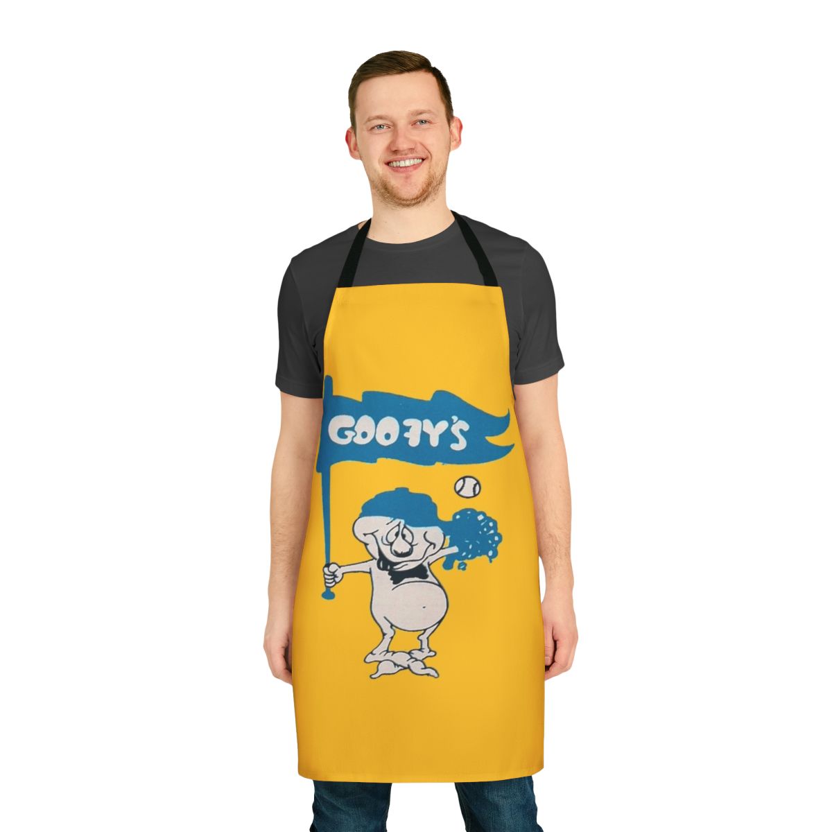 Retro 1980s punk rock inspired apron featuring Minneapolis hardcore music scene imagery
