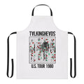 Retro 1980s Talking Heads inspired apron with band members and song titles