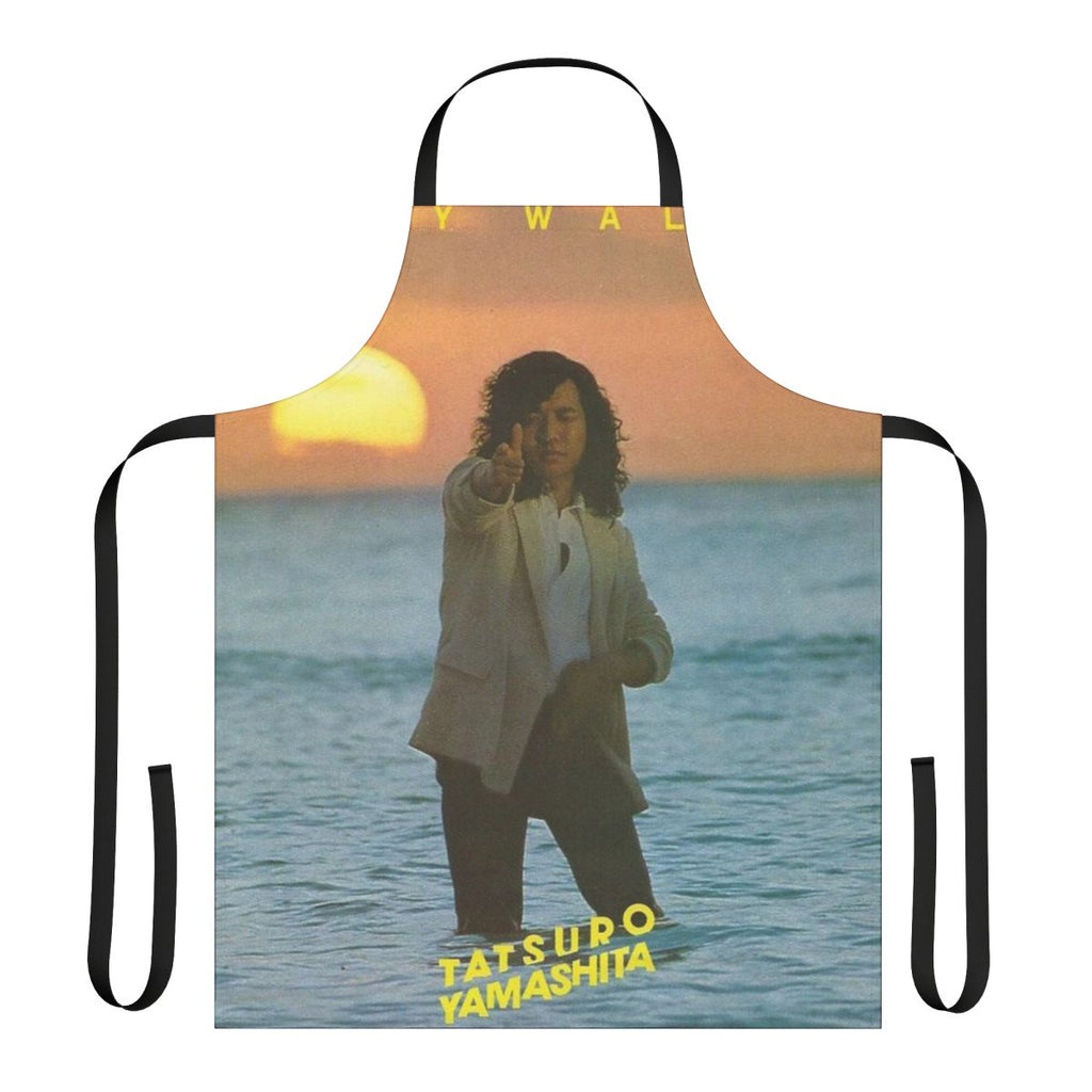 Retro 1980s apron featuring the album cover art of Tatsuro Yamashita's "Ride On Time"