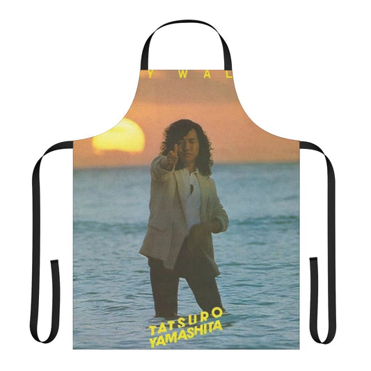 Retro 1980s apron featuring the album cover art of Tatsuro Yamashita's "Ride On Time"