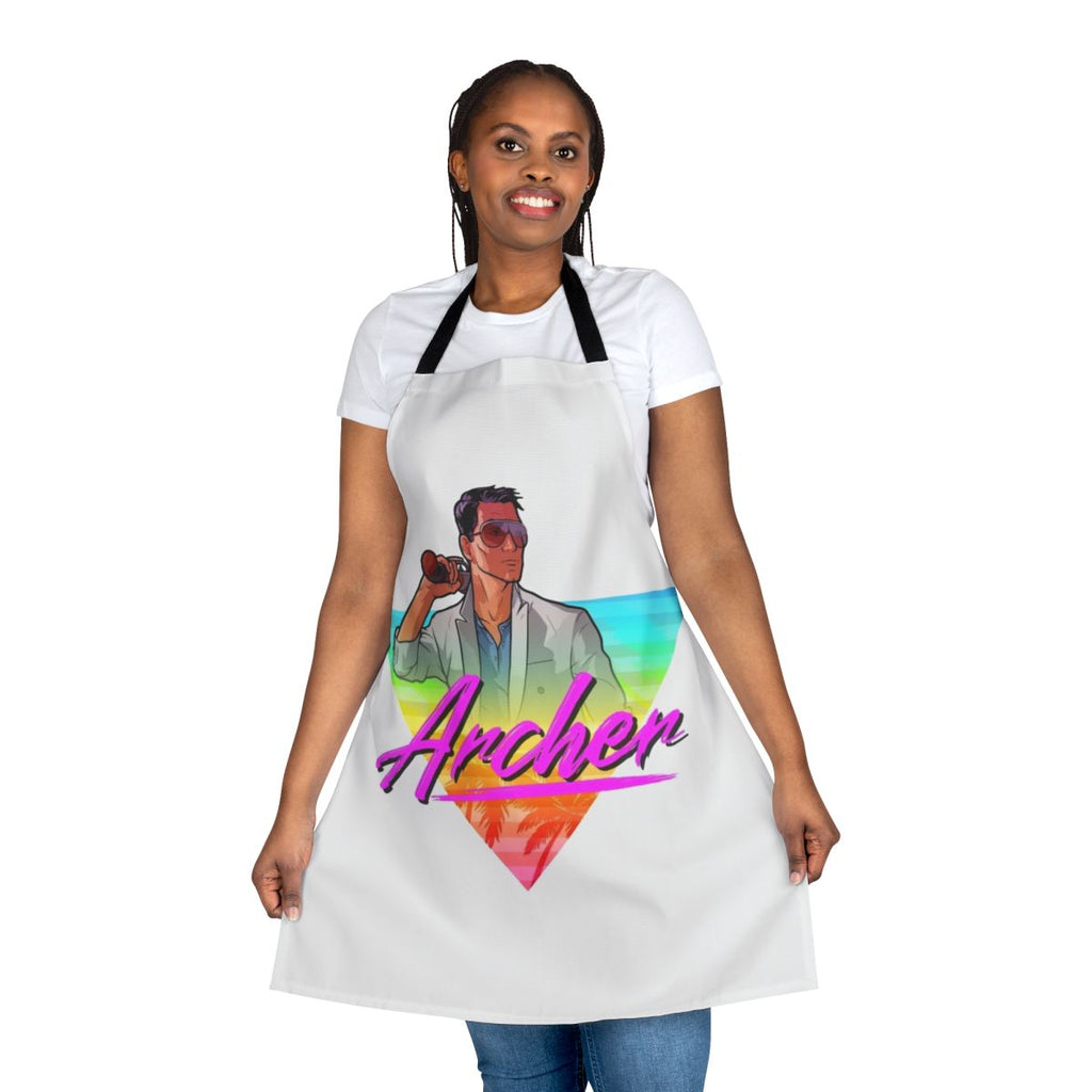 Retro 1980s triangle design apron inspired by the TV show Archer
