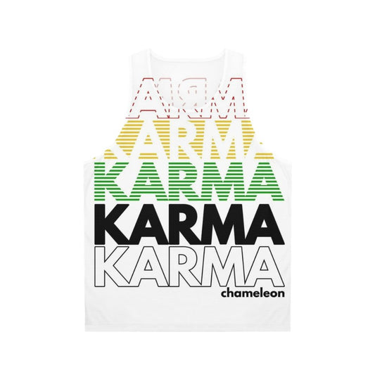 Retro 1980s unisex tank top with Karma Club design